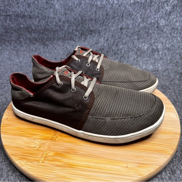 Olukai Nohea Lace Mesh Brown Boat Shoes Stretch Size 9 - Picture 7 of 8